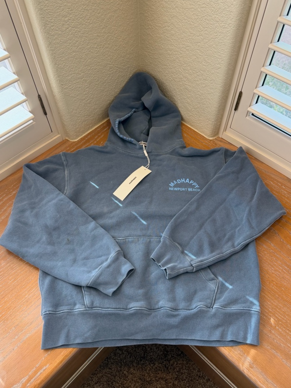 *SOLD* NWT Madhappy Newport Beach Slate Blue Midweight Hoodie - Picture 2 of 13